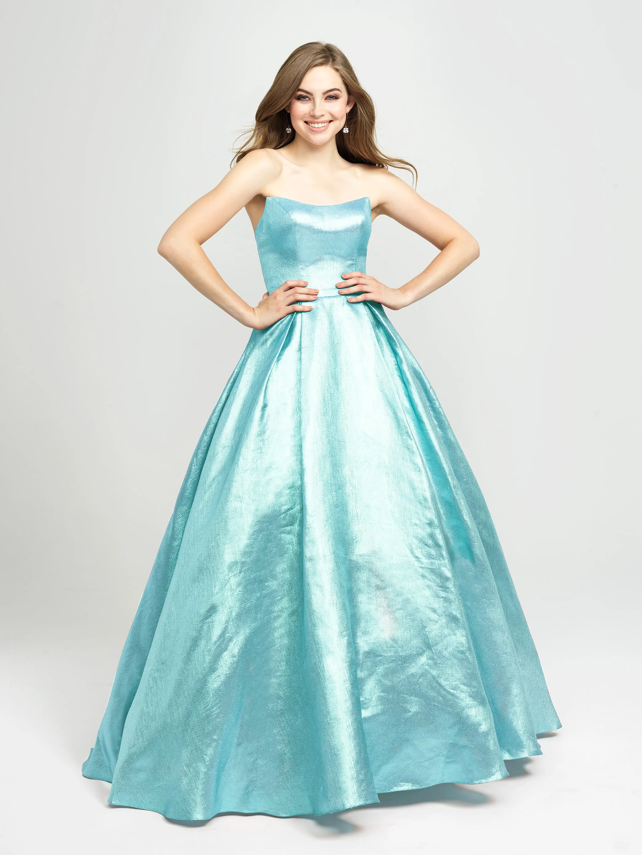 19-111 Prom Dress Blush, Dark Grey, Turquoise