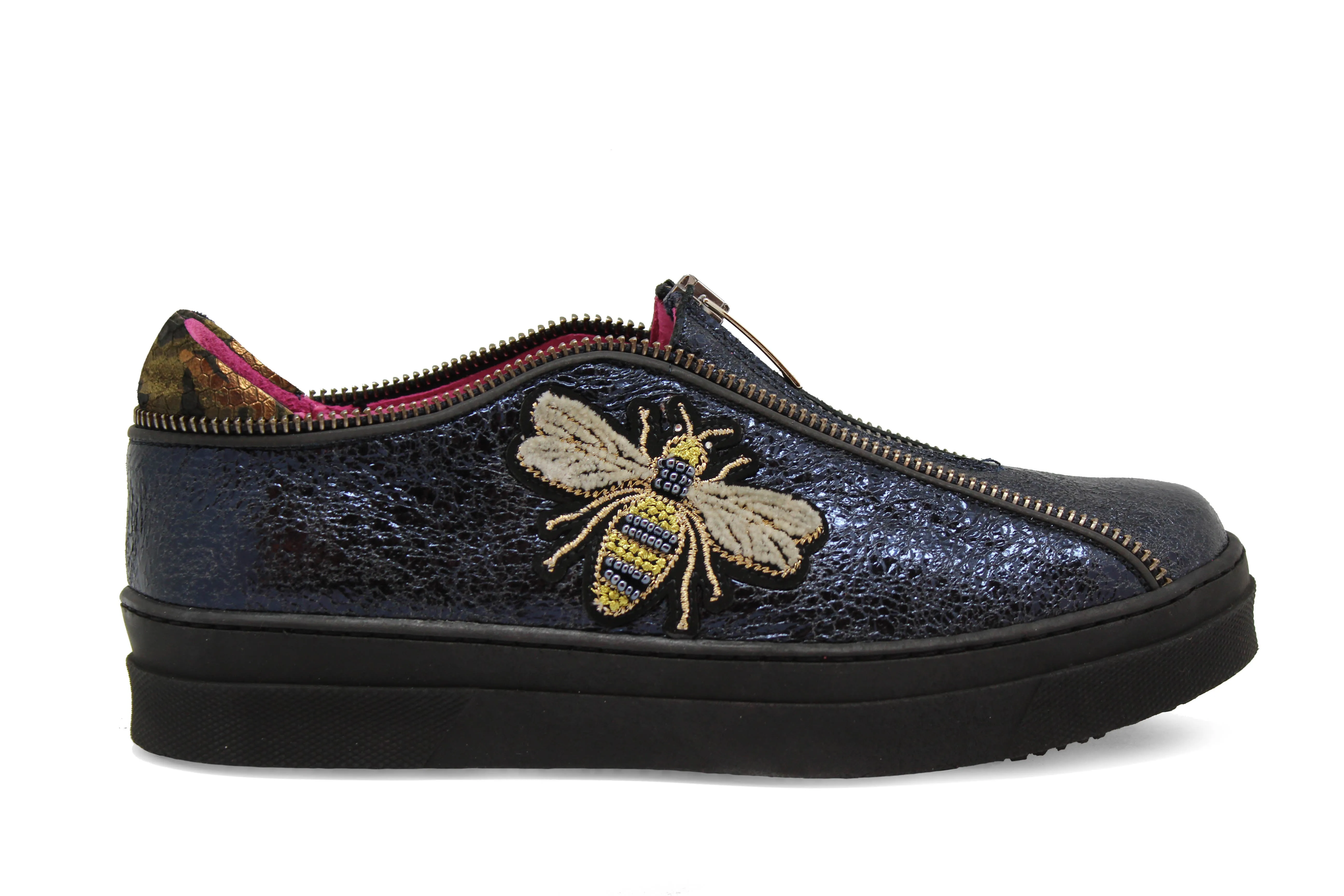 Adieu - Royal Blue Bee slip on sneaker