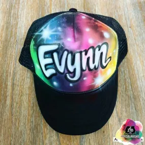 Airbrush Galaxy Hat Design