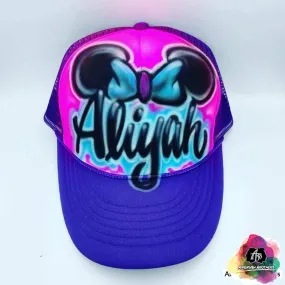 Airbrush Minnie Mouse Ears Hat Design