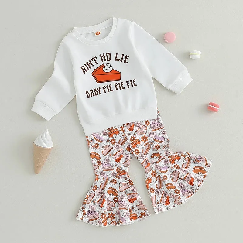 BABY PIE PIE PIE Y2K Thanksgiving Girls Bell Bottom Outfit