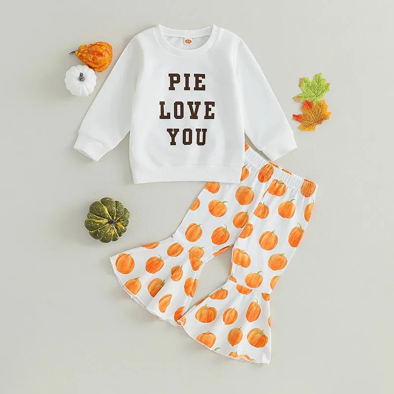 BABY PIE PIE PIE Y2K Thanksgiving Girls Bell Bottom Outfit