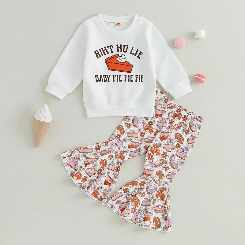 BABY PIE PIE PIE Y2K Thanksgiving Girls Bell Bottom Outfit