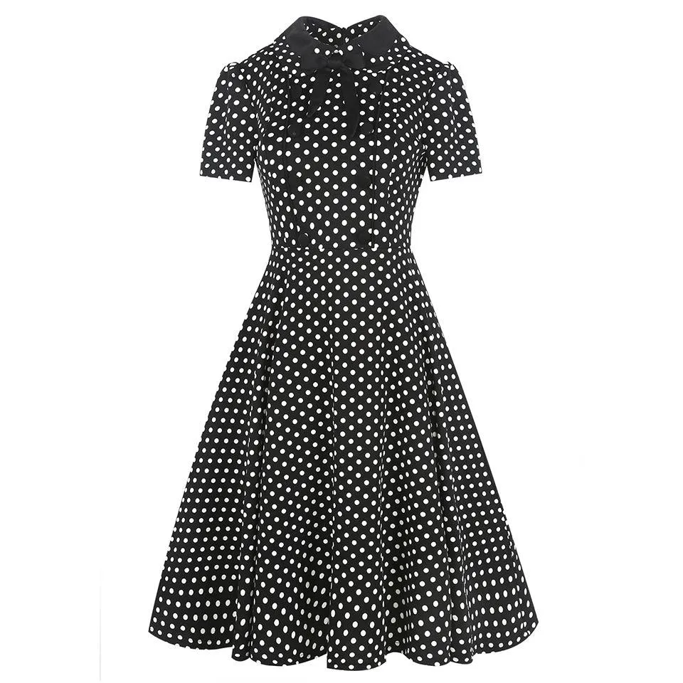 Black & White Polka Dot Button Dress