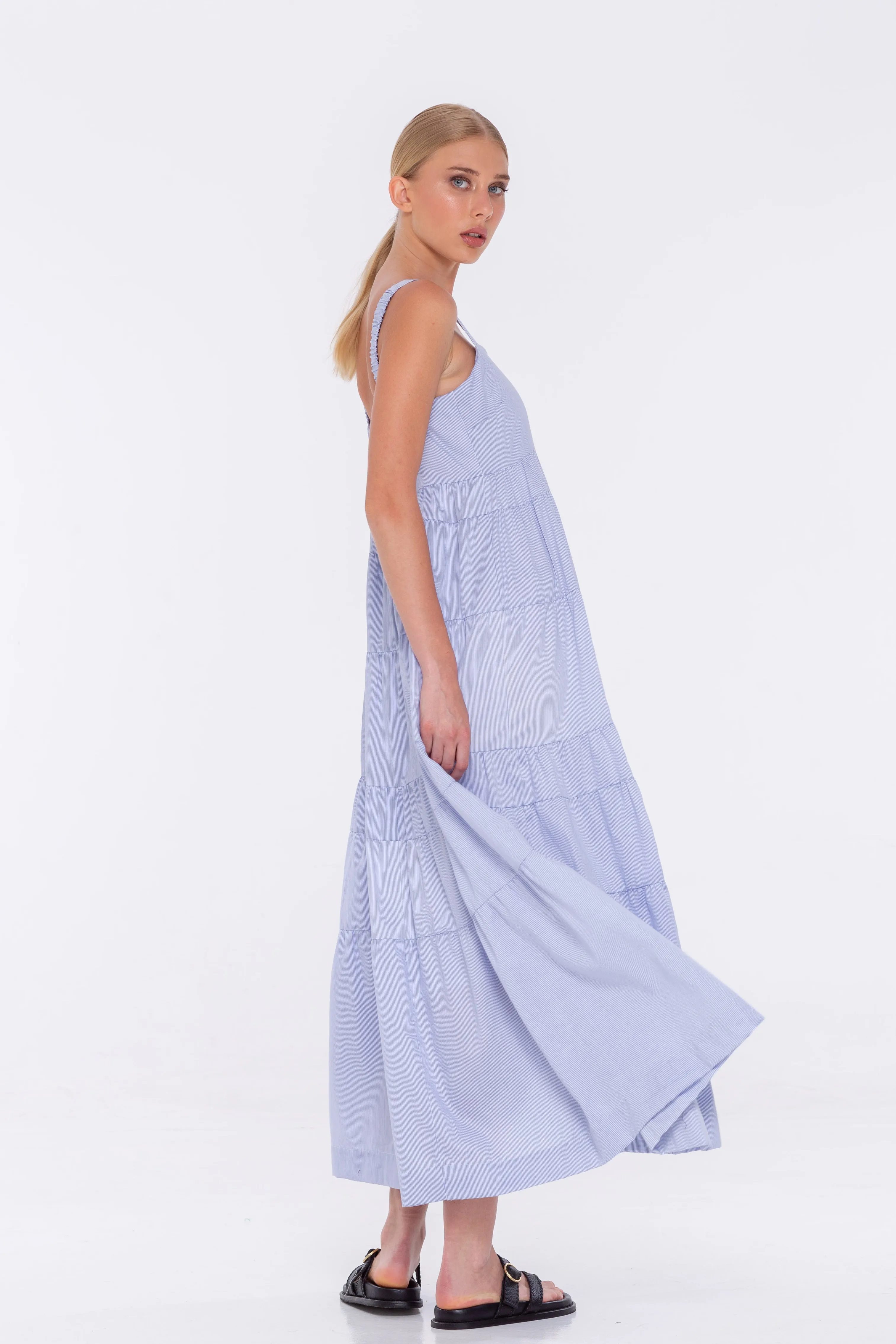 Bonny Dress - Blue/White