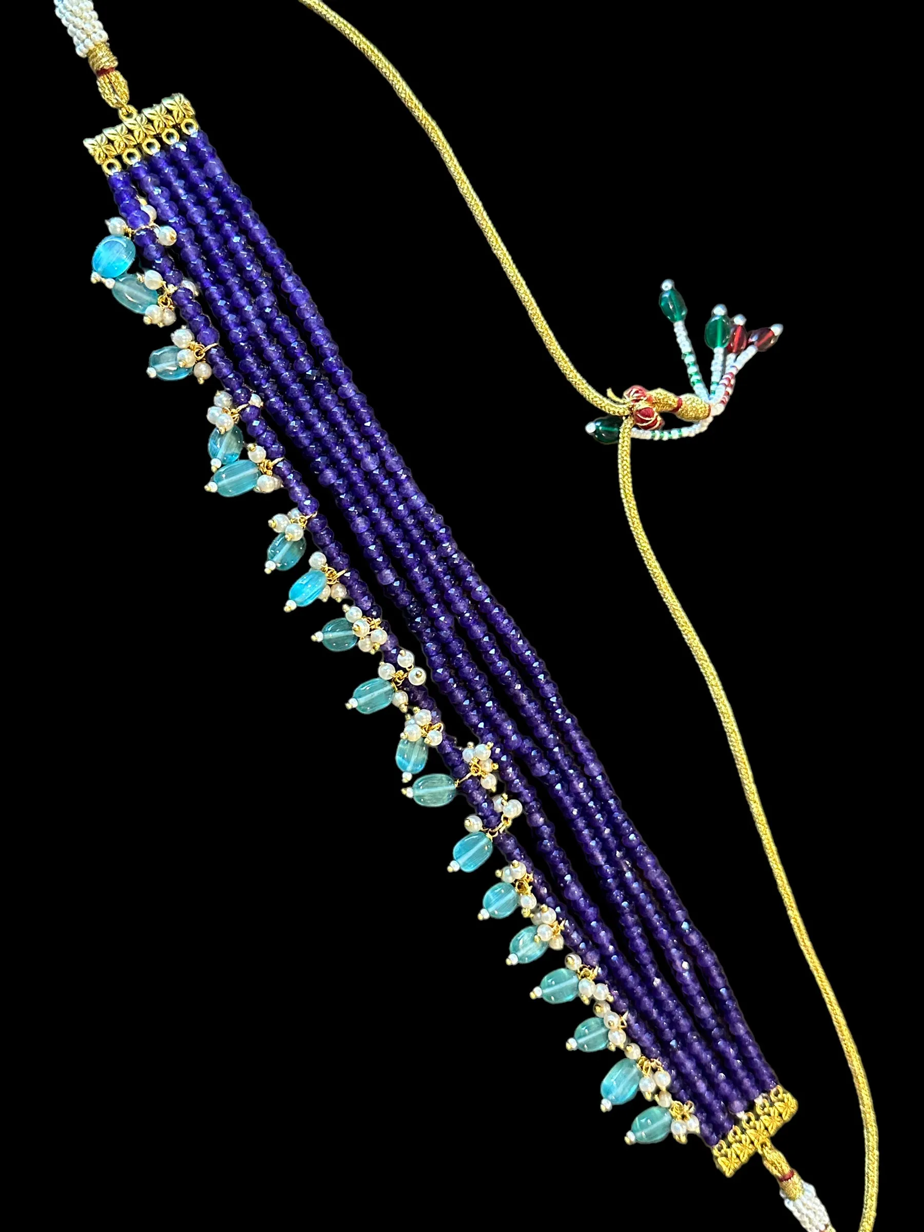 C322 beads choker purple with mint beads ( READY TO SHIP )