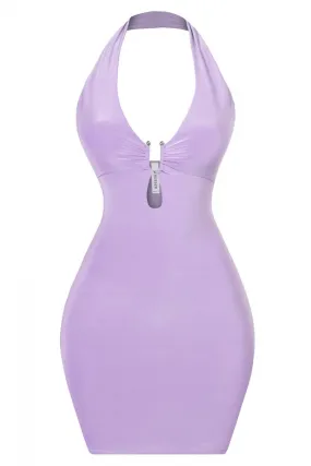 Claire Purple Halter Mini Dress