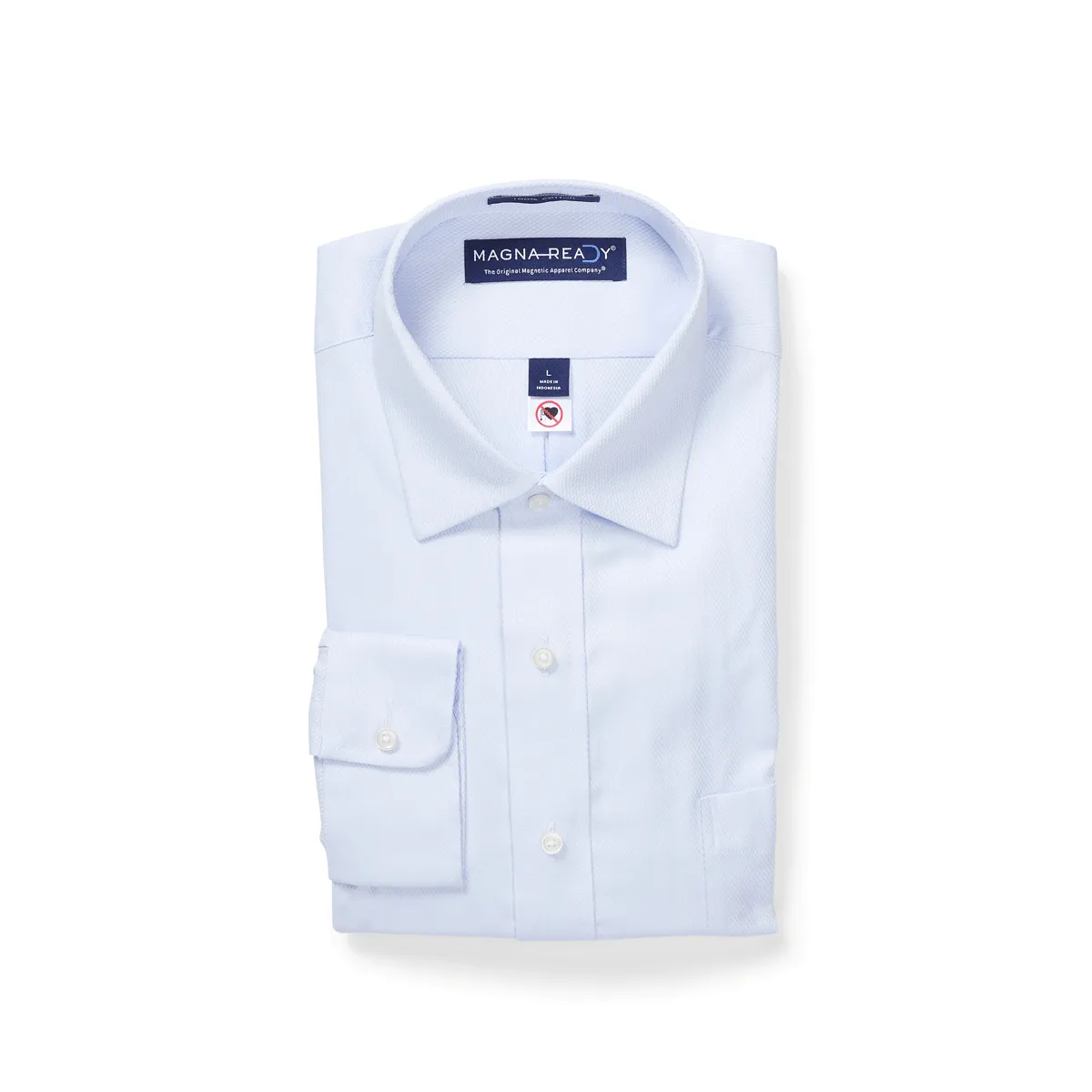 Classic Long Sleeve Light Blue ‘Ryan’ Dress Shirt with Magnetic Closures