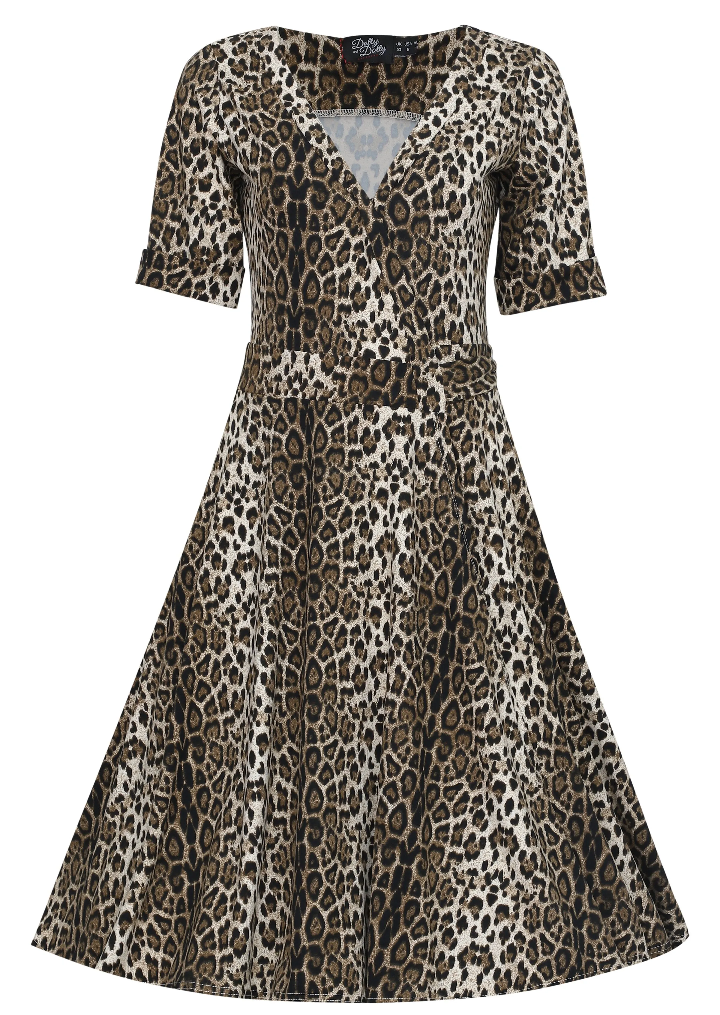 Dolly And Dotty Retro Inspired Tiger Print Wrap Dress