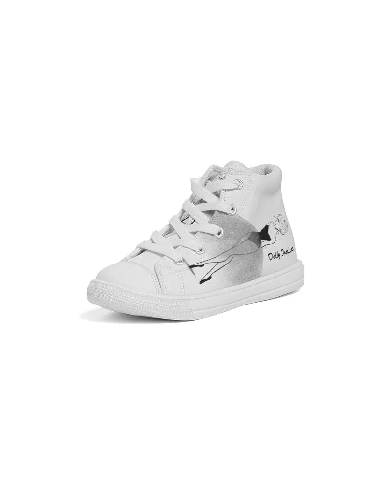 DOLLY DOODLING Ballerina White Kids Hightop Canvas Shoe