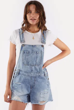 Ella Rigid Blue Denim Overalls