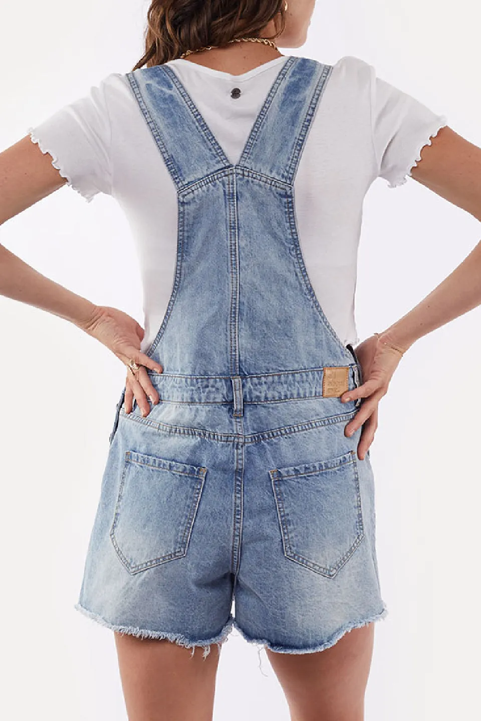 Ella Rigid Blue Denim Overalls