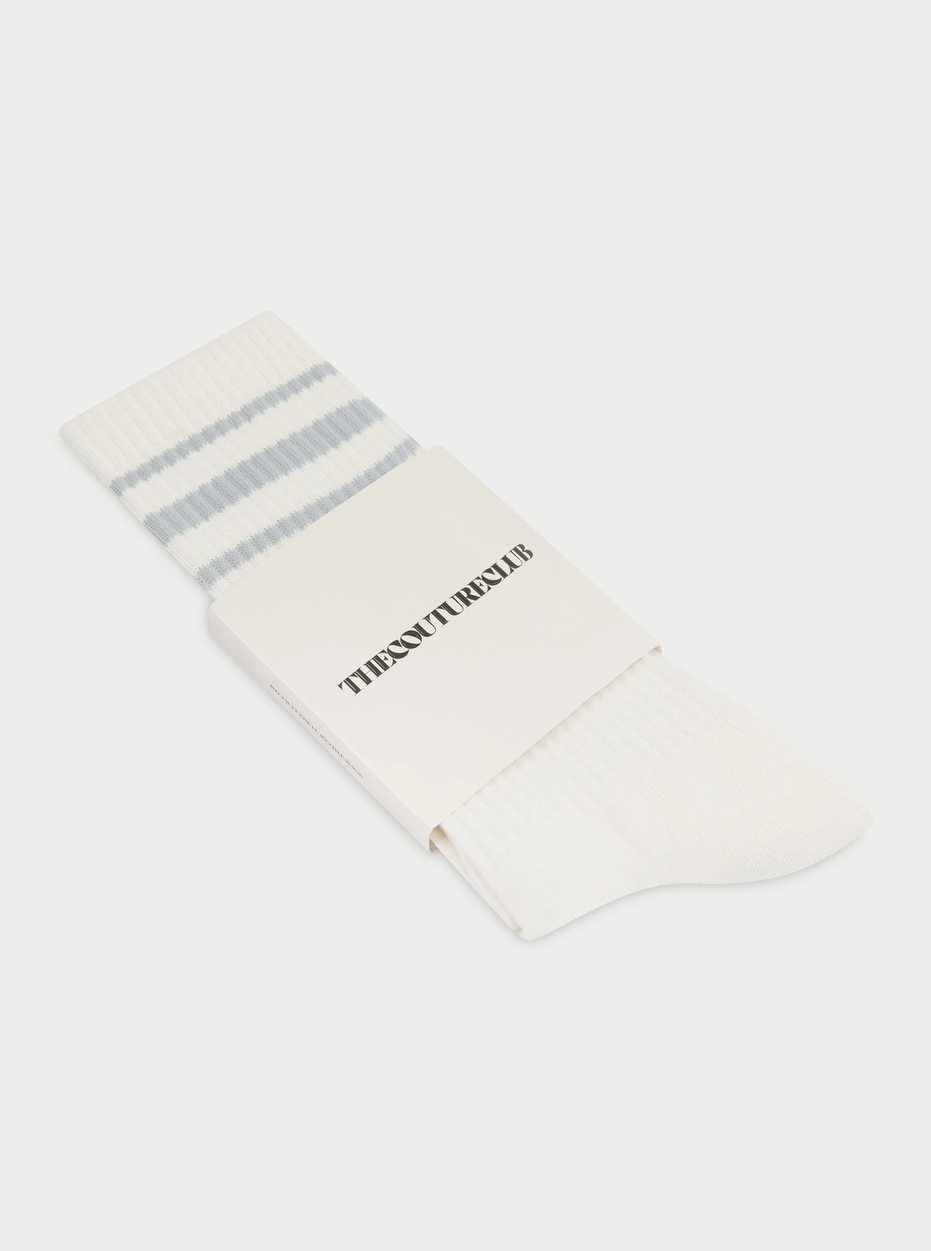 EMBLEM STRIPE SPORTS SOCK - BEIGE