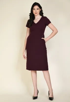 Exude Composure Sheath Dress (Wine)