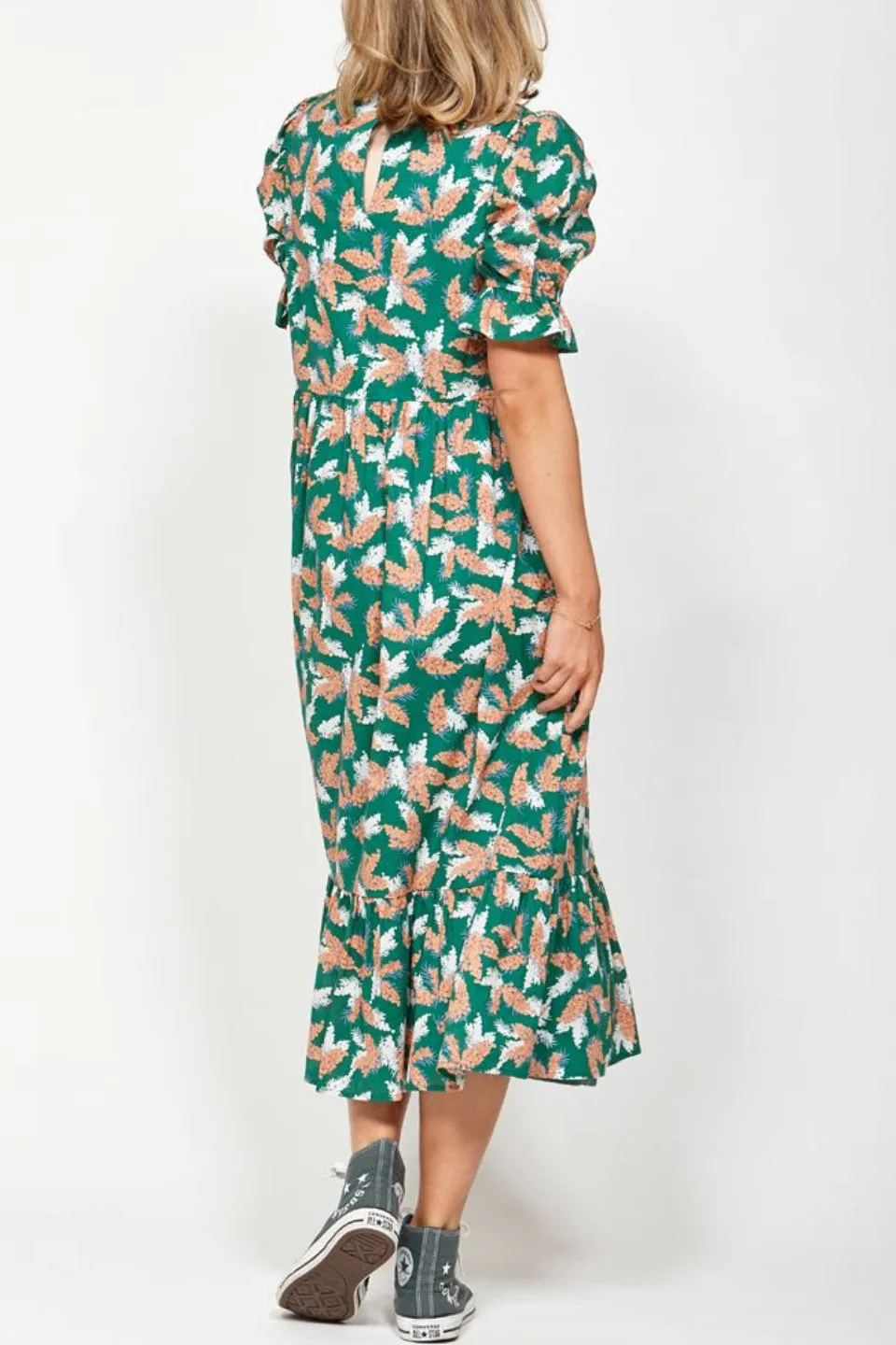 Fateful SS Green Floral Midi Dress