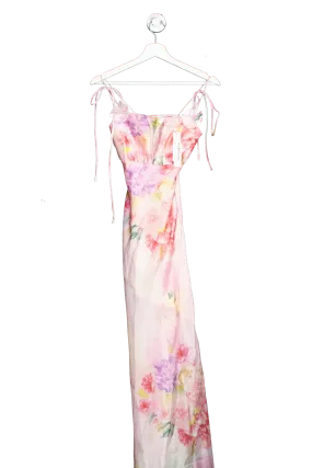 For Love & Lemons Pink Lisa Maxi Dress UK XS