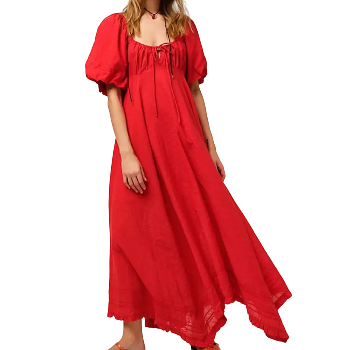 Free People Red On My Level Maxi Dress UK M