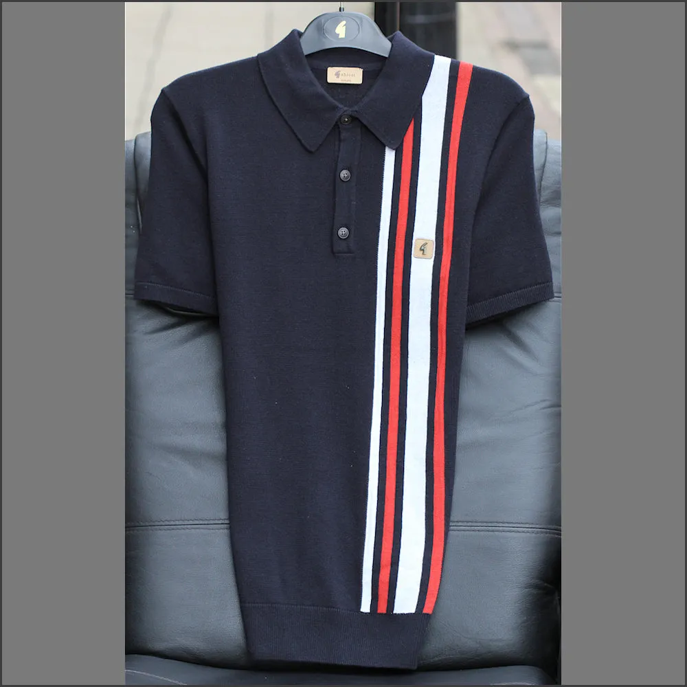 Gabicci Vintage Soda Navy Pattern Polo Top*