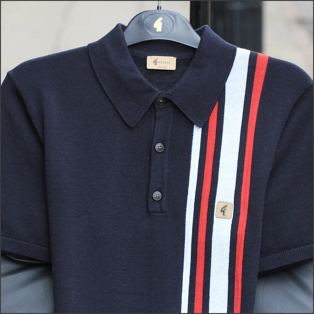 Gabicci Vintage Soda Navy Pattern Polo Top*