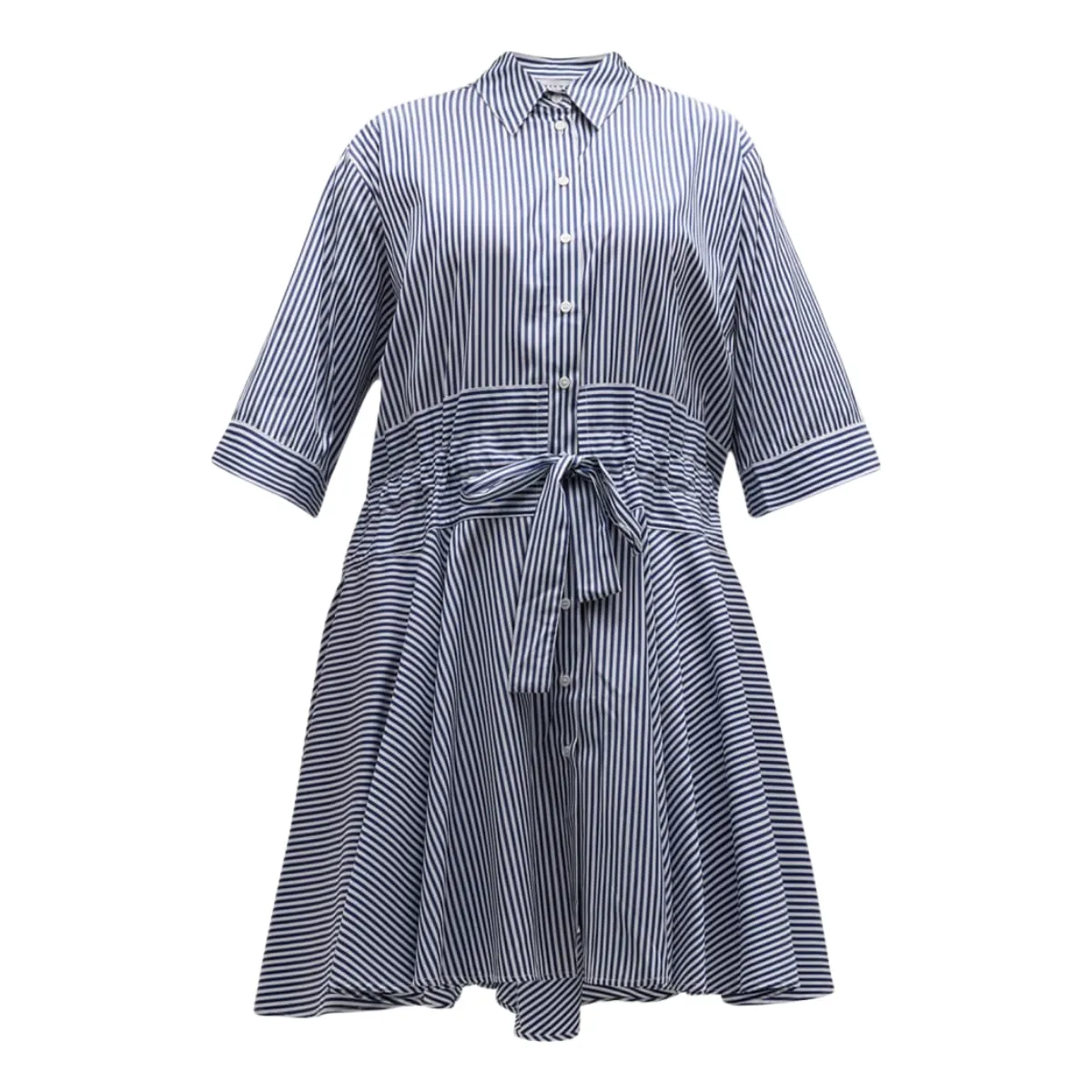 Harshman Meadow Shirt Dress - Navy Stripe