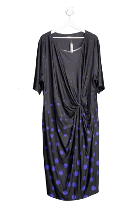 JD Williams Black And Blue Twisted Midi Dress UK 32