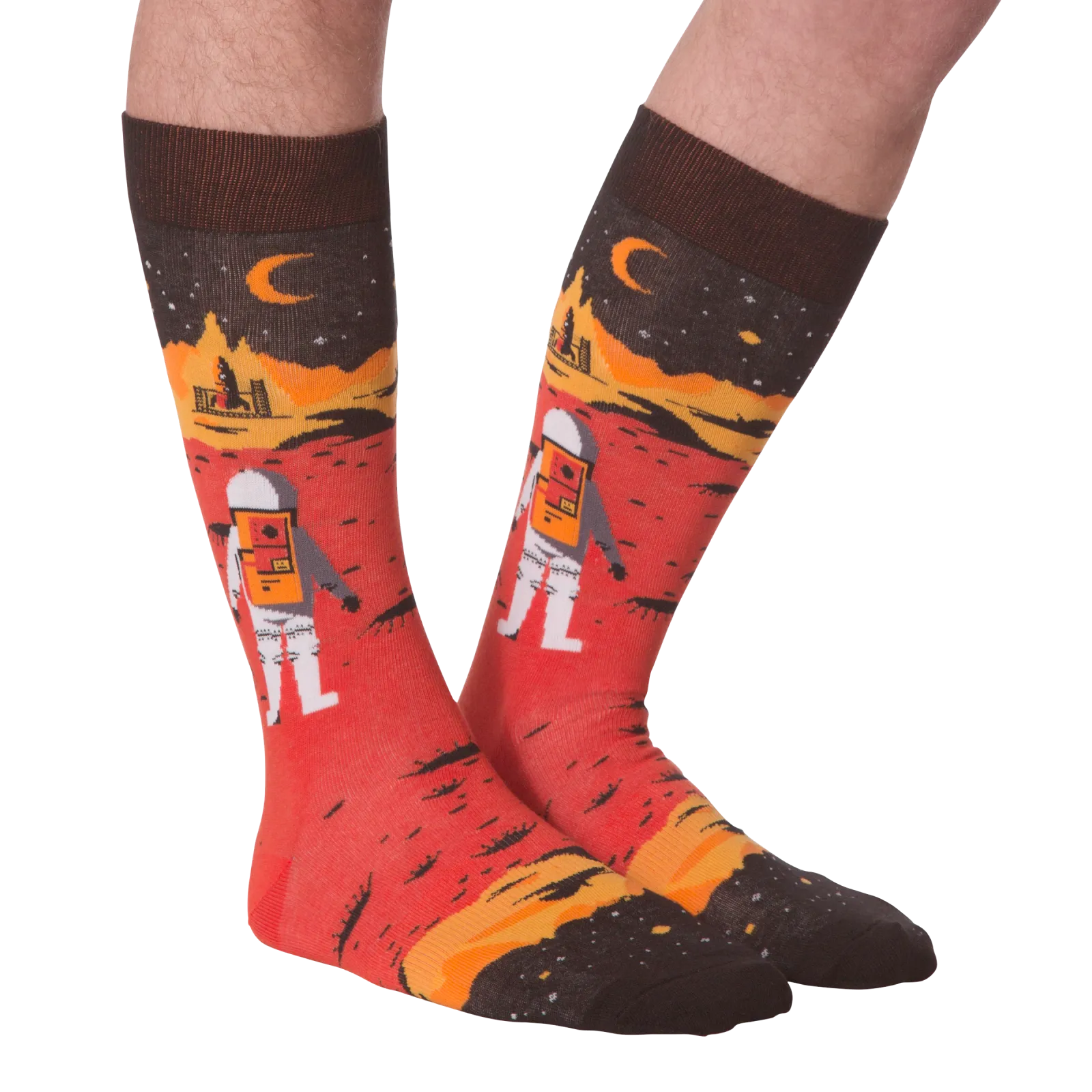 K.Bell Men's Red Planet Crew Sock