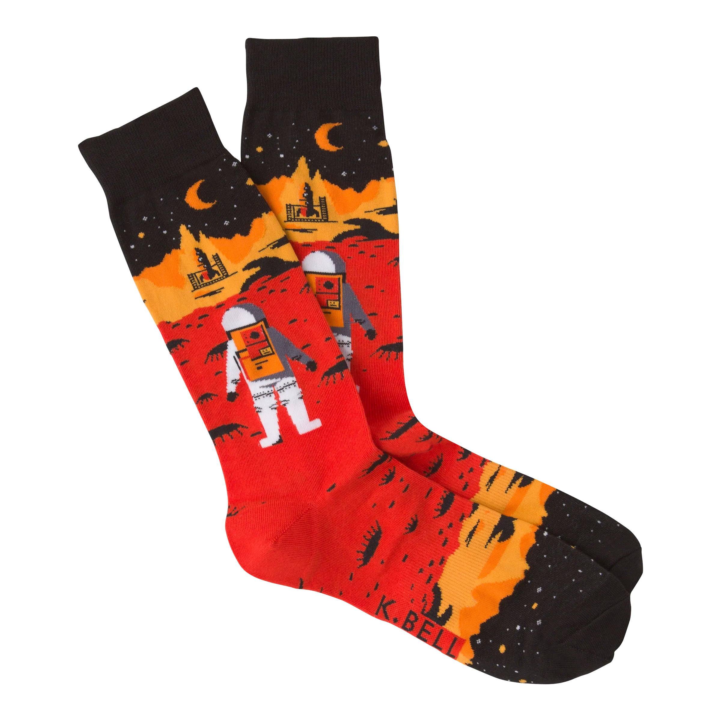 K.Bell Men's Red Planet Crew Sock