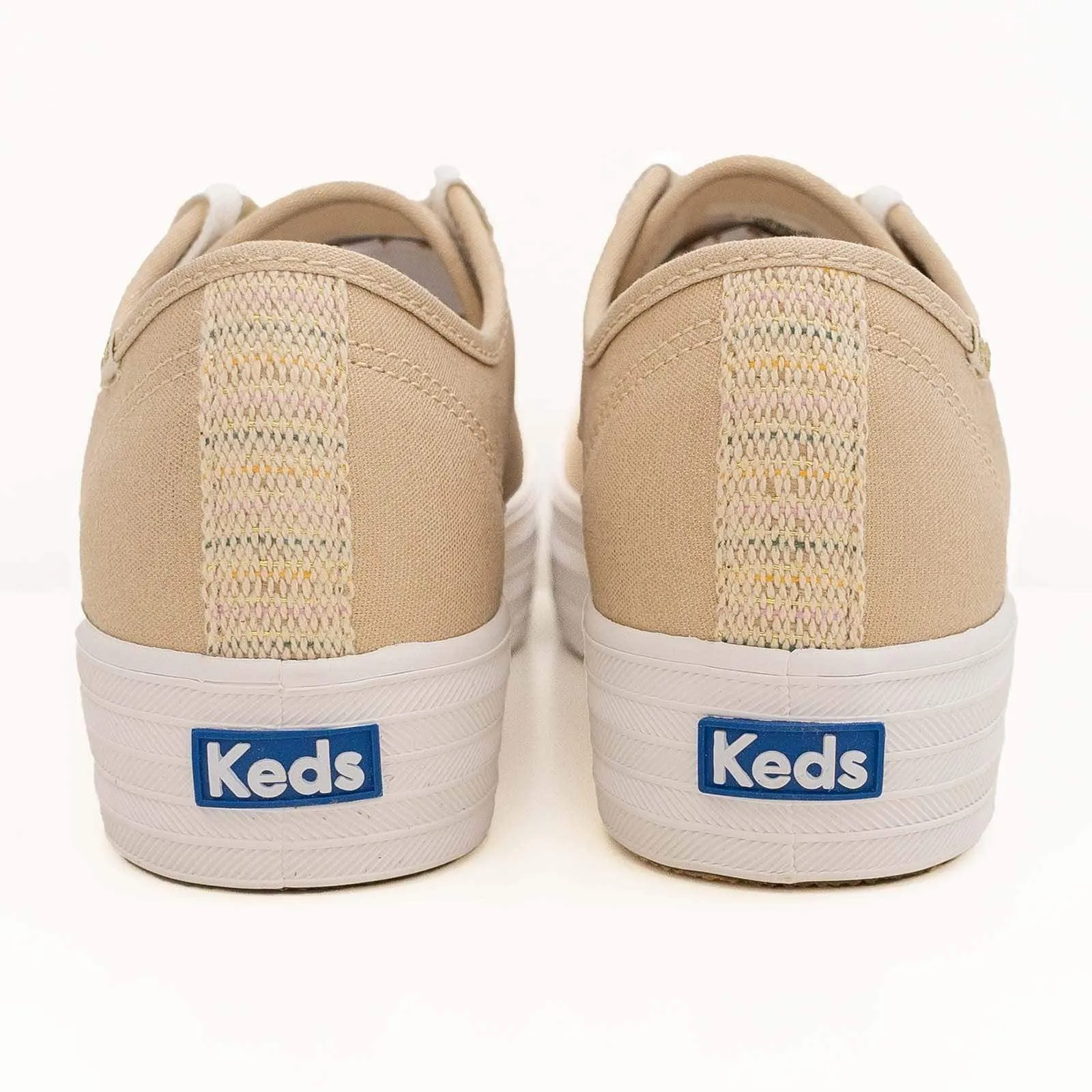 Keds Shoes Triple Kick Gold Metallic Canvas Trainers