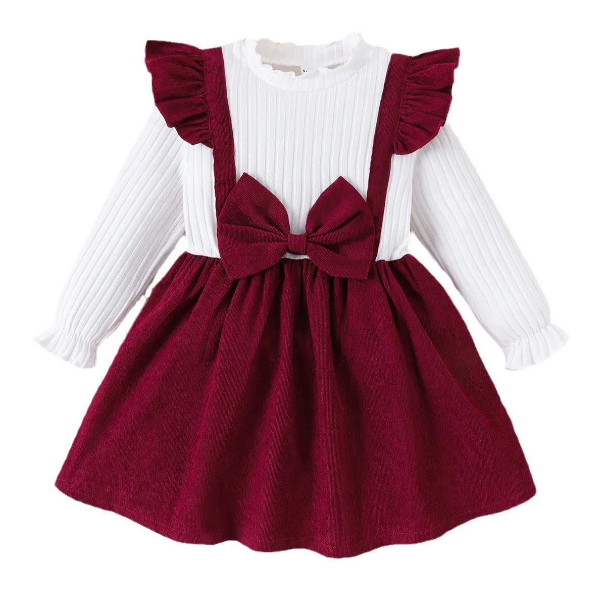 Kid Girls Color-blocking Dresses Wholesale 24011144