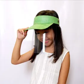 Kids Raffia Visor   Face Shield (Green)