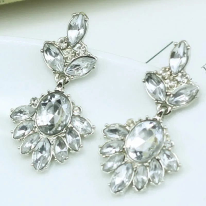 Leaf It to Gems White Statement Earrings