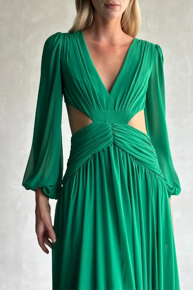 Long Sleeve Cut-Out Maxi Dress