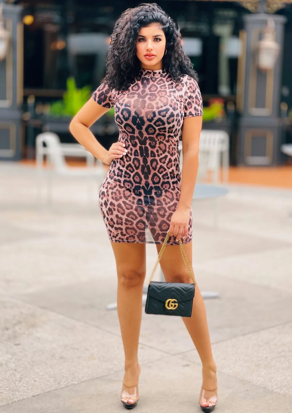 Lynx Leopard Print Mini Dress