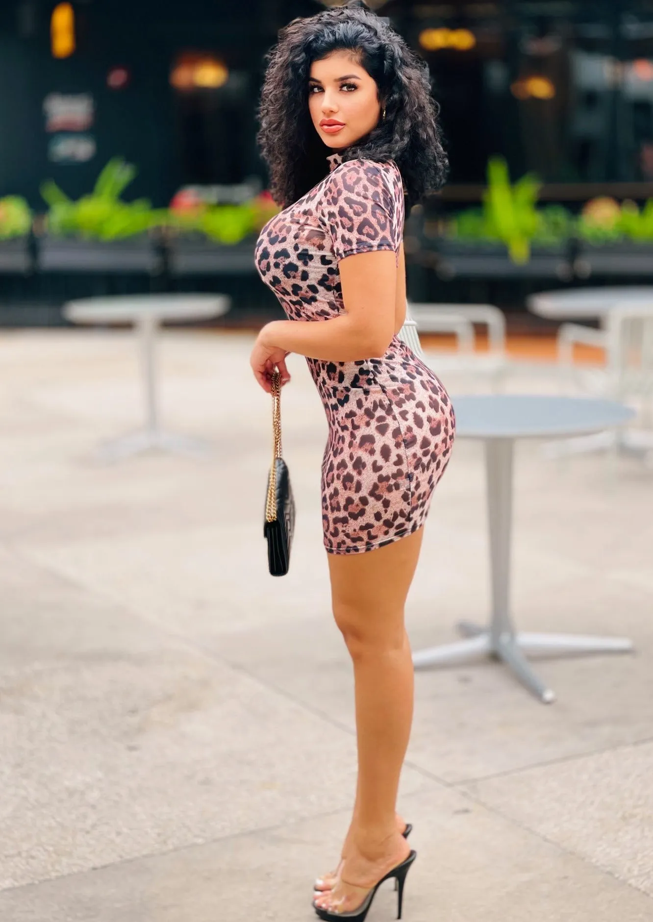 Lynx Leopard Print Mini Dress