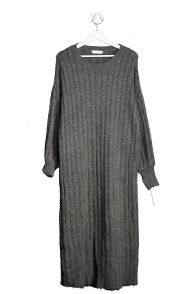 MANGO Grey Knitted Maxi Dress UK M/L