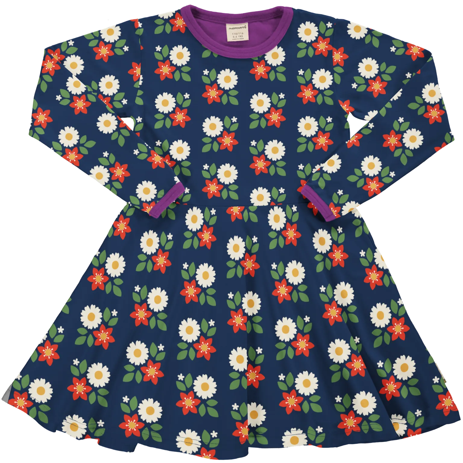 Maxomorra Dream Job Flowers Long Sleeved Circle Dress