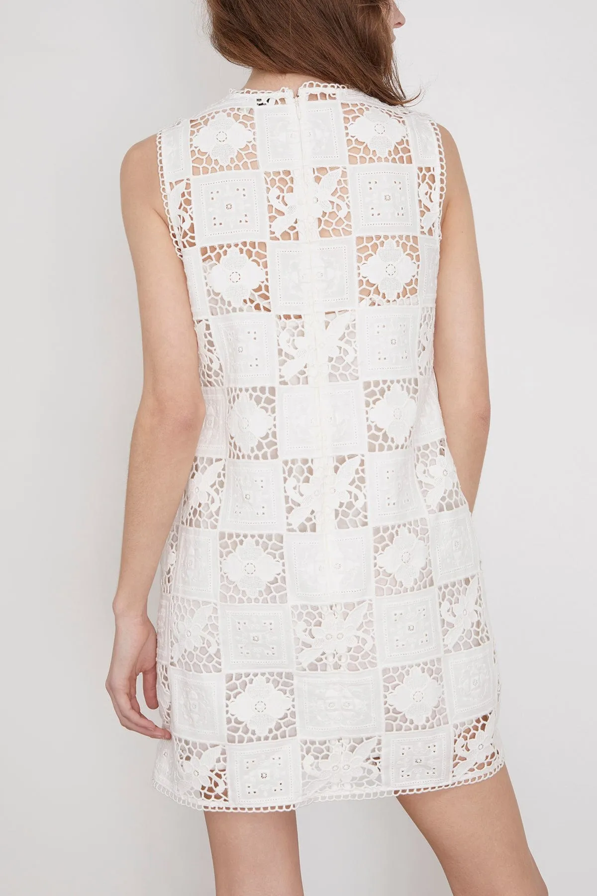 Melia Embroidery Tank Dress in White