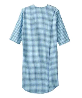 Men's Flannel Nightgown with Back Overlap