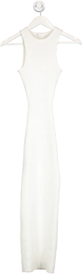 Meshki White Sienna Knit Midaxi Dress UK XS