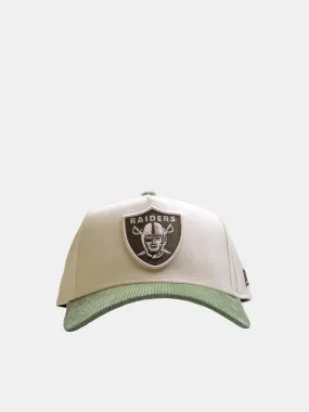 New Era 9FORTY Las Vegas Raiders Cord Snapback - Chrome / Olive