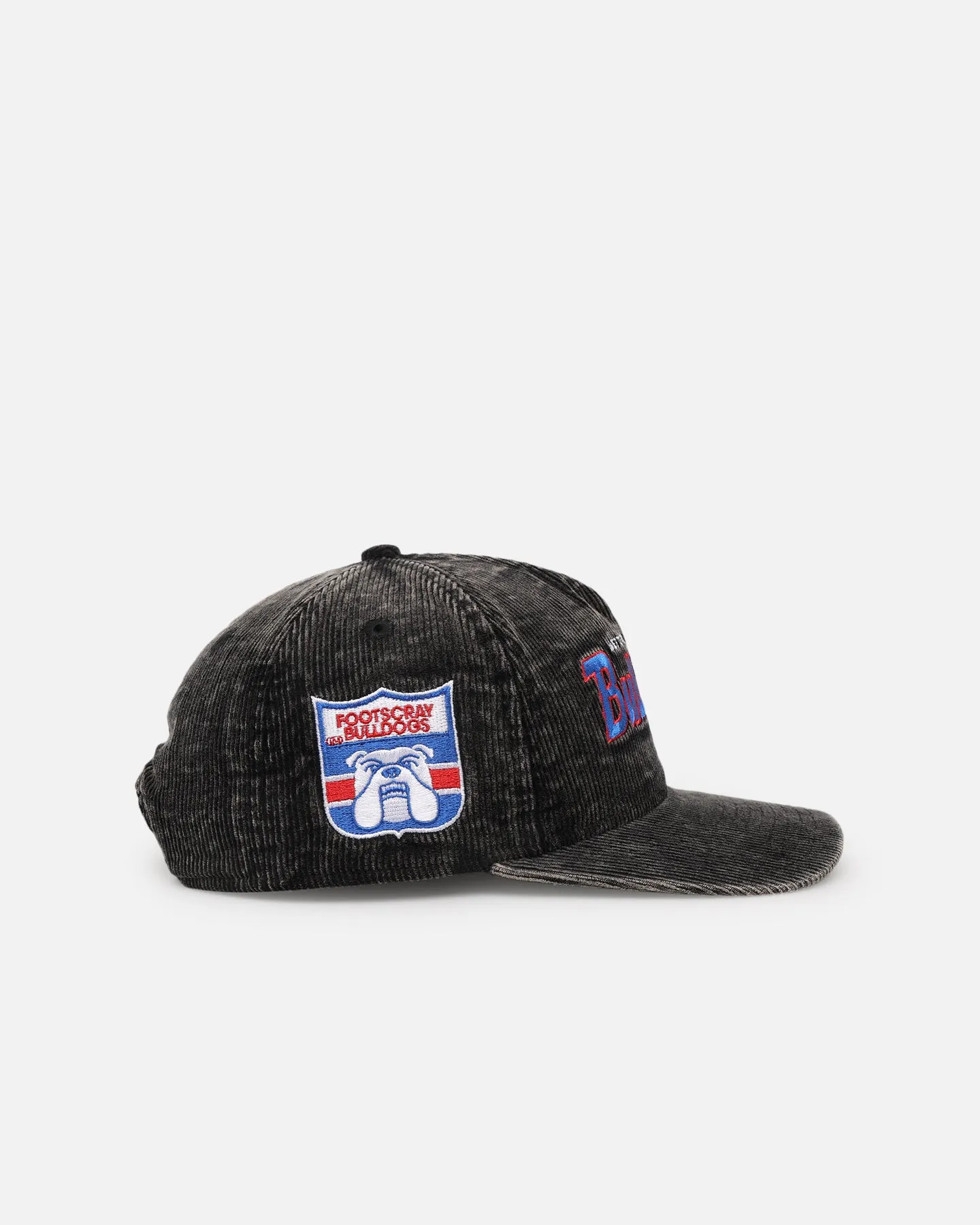 New Era Western Bulldogs 'Washed Corduroy' Pre-Curved Golfer Snapback Black/Kelly Green