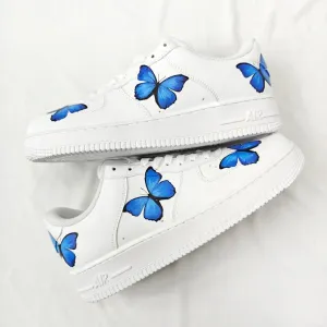 NEW*  Pre-Order * Custom Made Blue Butterfly Sneakers