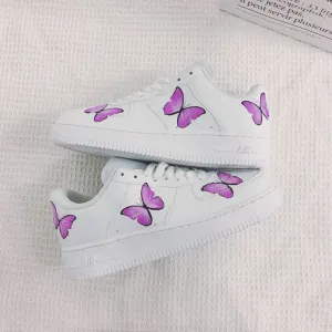 NEW*  Pre-Order * Custom Made Purple Butterfly Sneakers