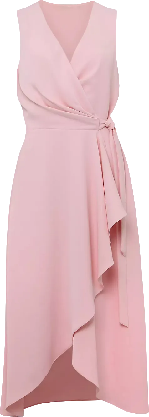 Phase Eight Julissa Sleeveless Ruffle Wrap Midi Dress, Soft Pink BNWT UK 14