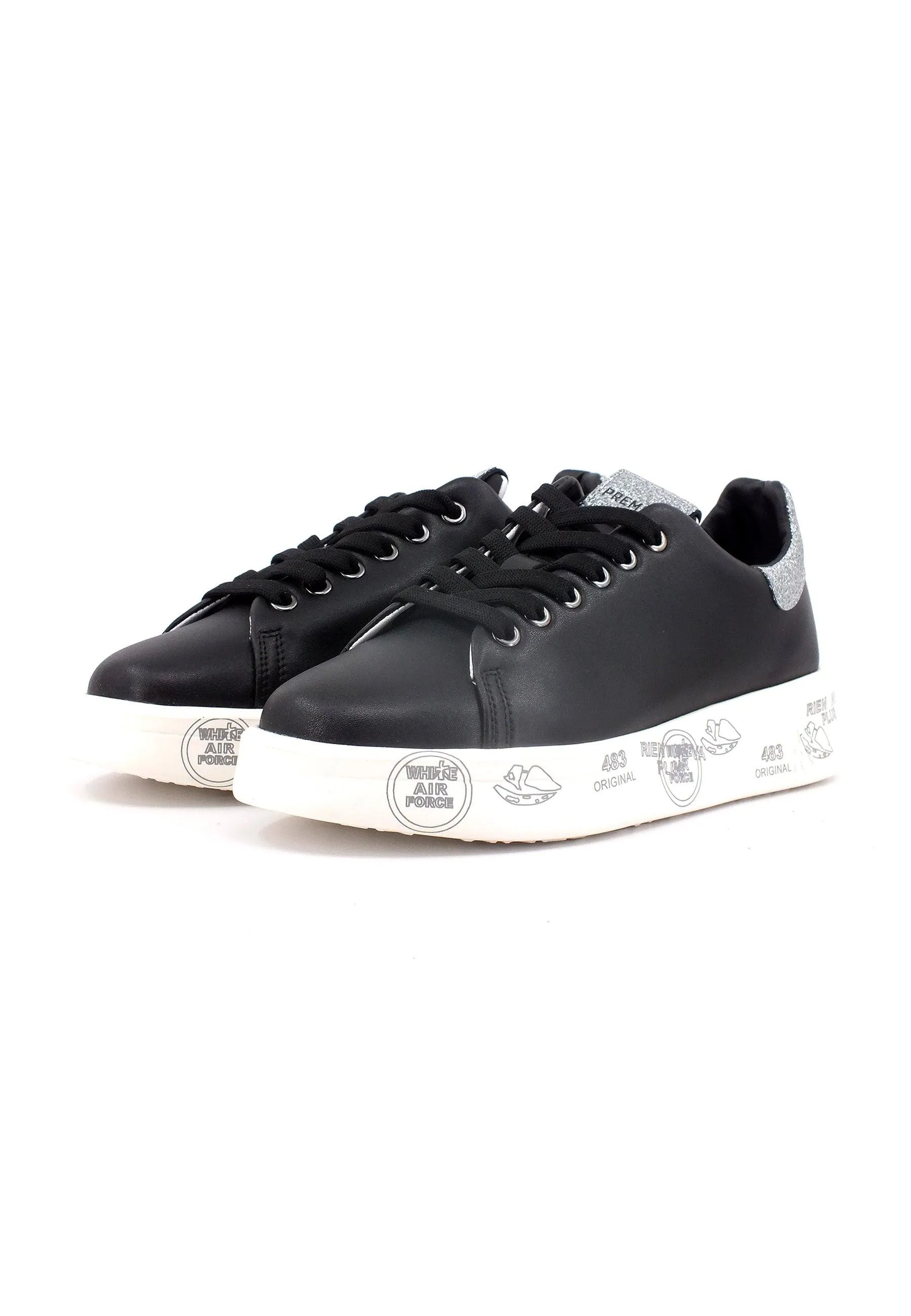 PREMIATA Sneaker Donna Black Silver BELLE-4904