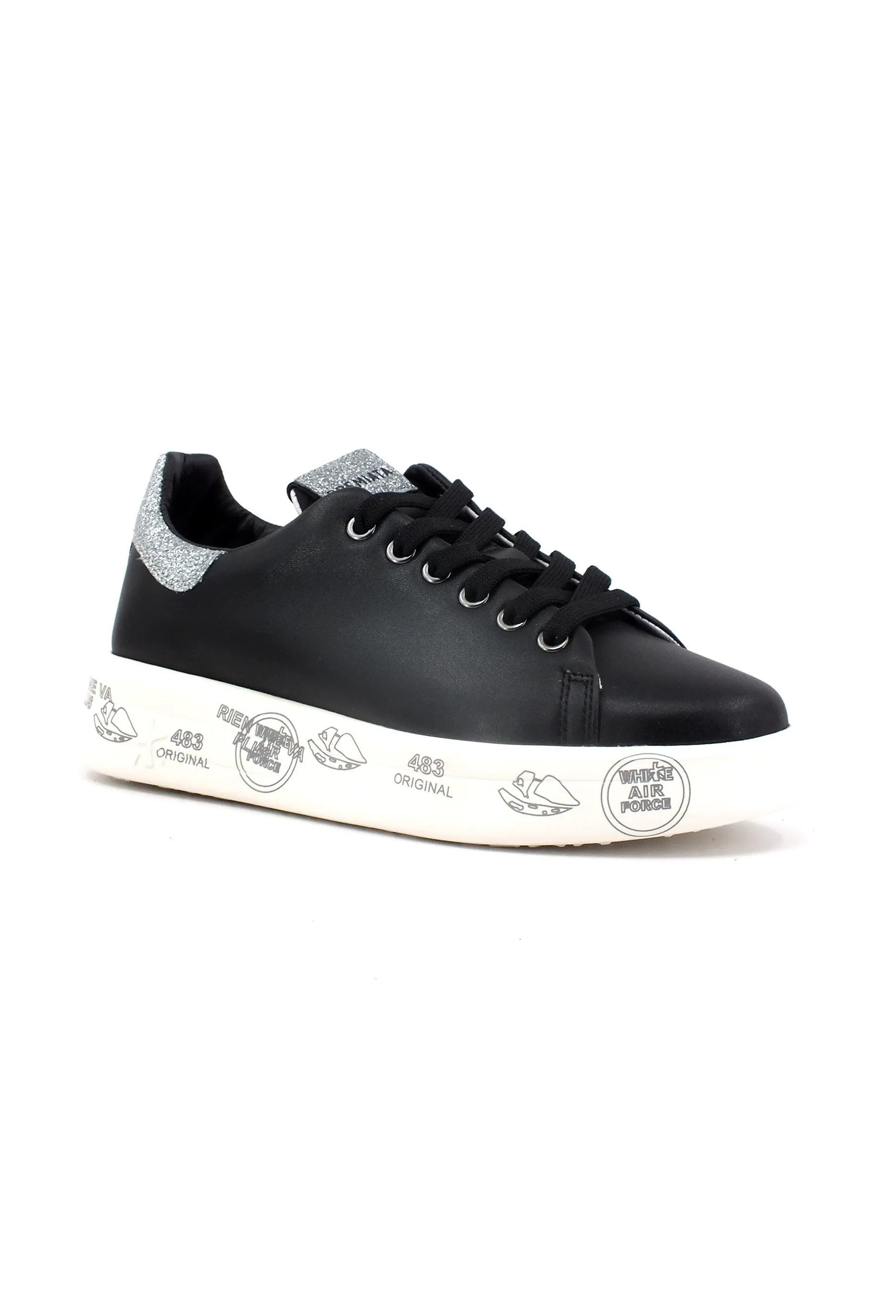 PREMIATA Sneaker Donna Black Silver BELLE-4904