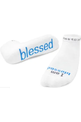 " I Am Blessed" White Low Cut Sock