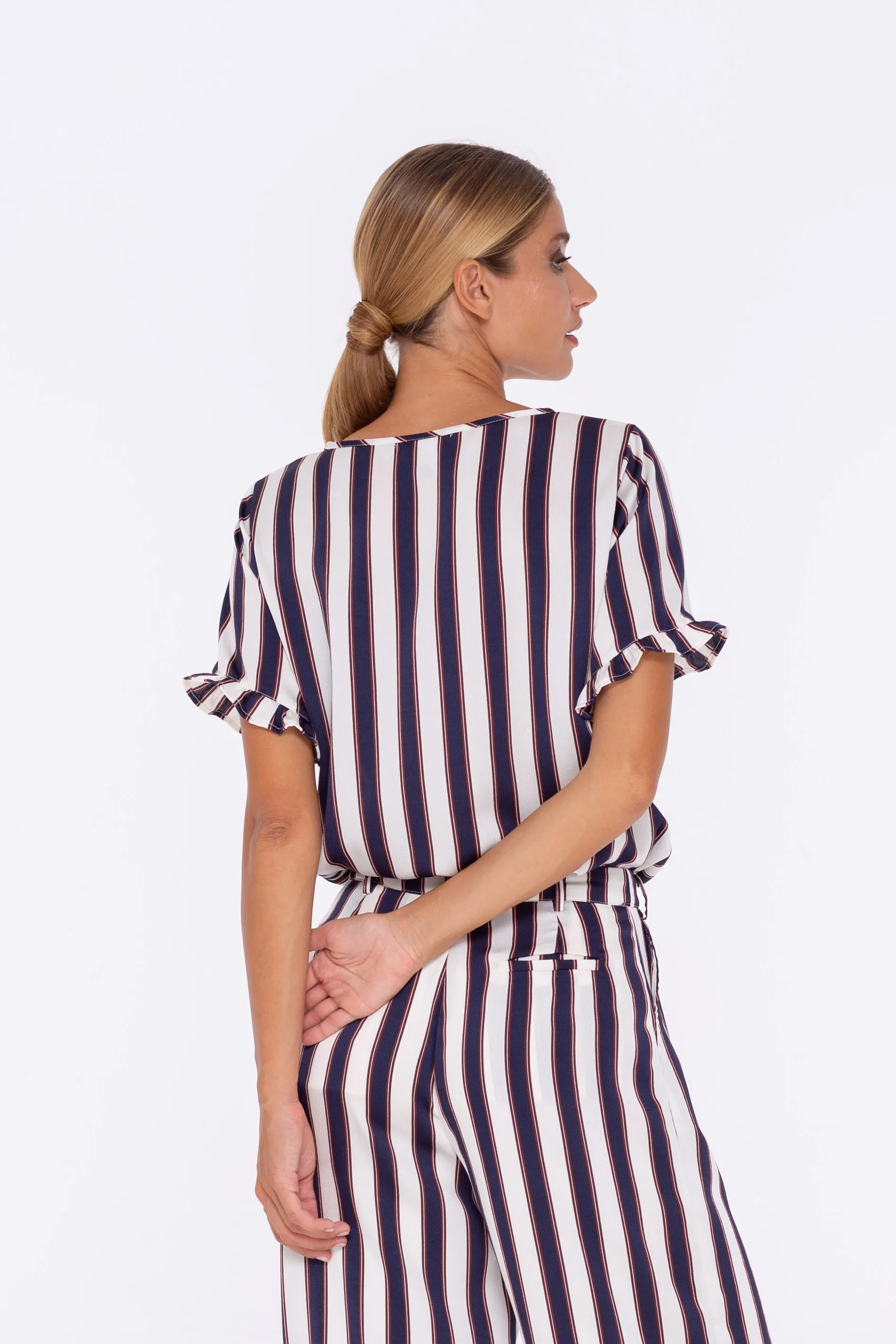 Roar Top - Ivory/Navy/Tan Stripe