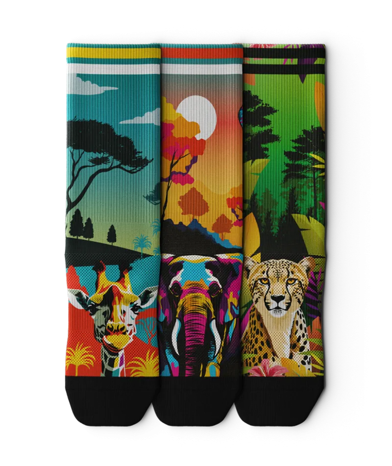 Safari Crew Socks 3-Pack