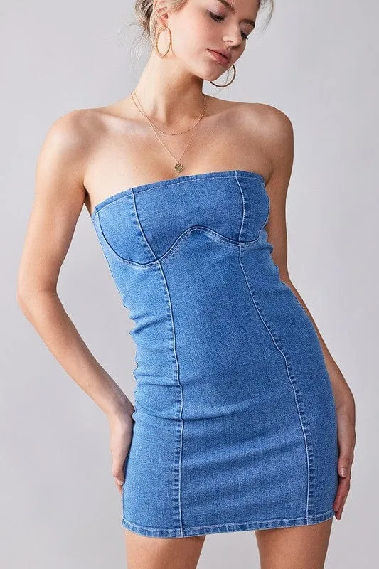 She's Stylish Denim Women's Short Dress